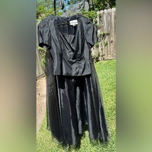 ▶️ Michaelangelo ◀️ Black Taffeta Top & Maxi Lined Formal Skirt